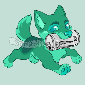 Playful Ghost Coyote Puppy Sketch