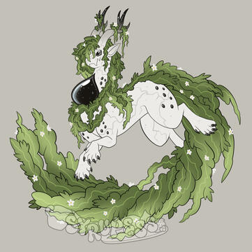 Overgrown Statue Illustration