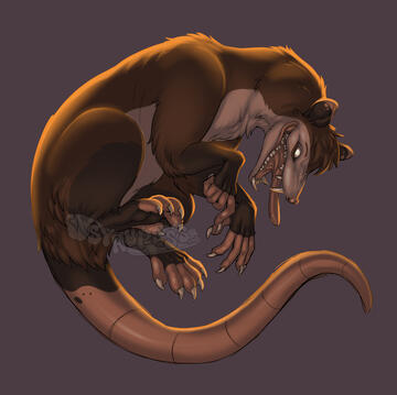 Totally Normal Virginia Brown Opossum Shaded Sketch