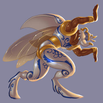 Strongman Tea the Rhino Beetle Shaded Sketch